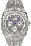 Bulova 96C002 Crystal Collection Phantom Men's Watch – Silver Dial & Silver Steel Bracelet