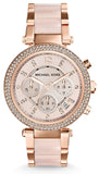 Michael Kors MK6307 Ritz Chronograph Quartz Women's Watch – Rose Gold Dial & Two-Tone Steel Strap