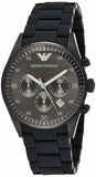Emporio Armani AR5889 Sportivo Chronograph Men's Watch – Black Dial & Black Stainless Steel Strap
