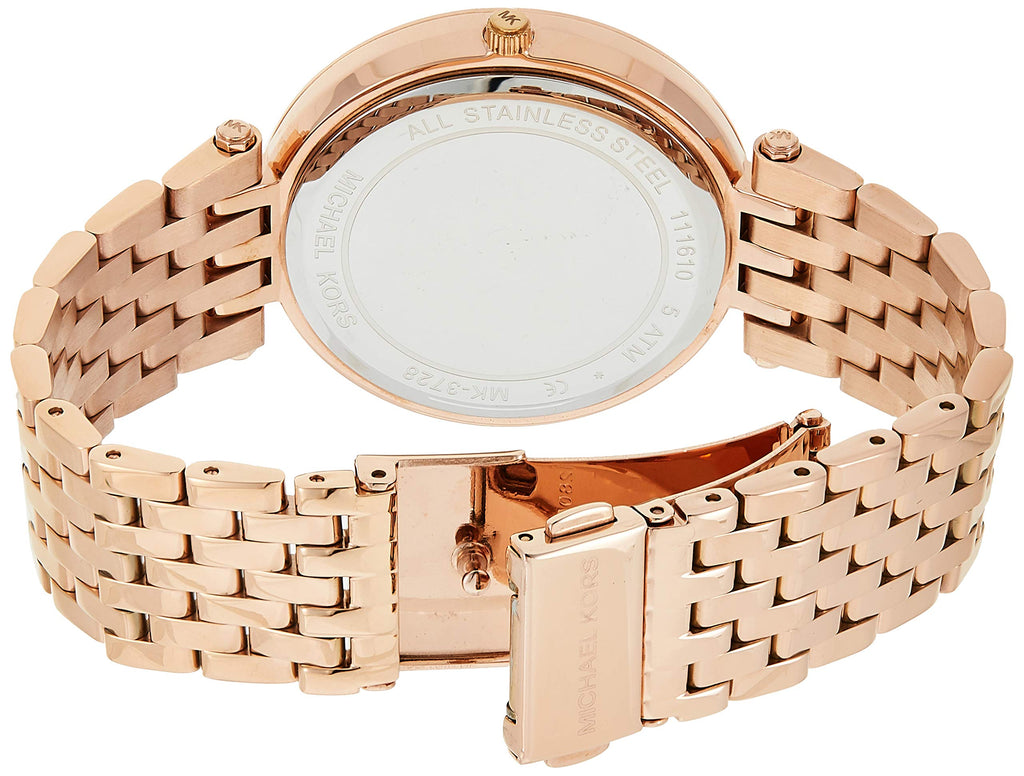 Michael Kors Darci Blue Dial Rose Gold Steel Strap Watch for Women - MK3728