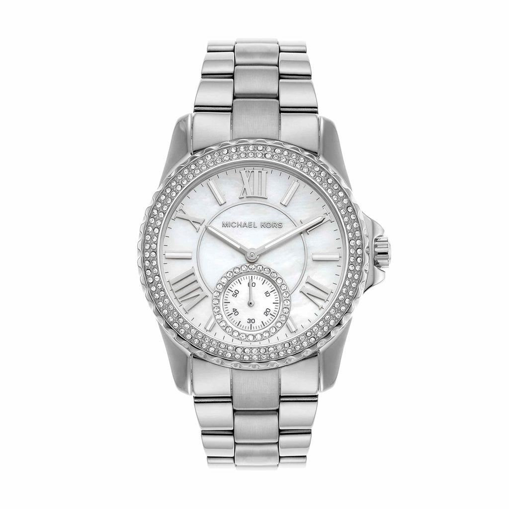 Michael Kors Everest Three hand Silver Dial Silver Steel Strap Watch For Women - MK7403