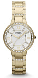 Fossil ES3283 Virginia Women's Watch – White Dial & Gold Steel Bracelet