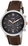 Fossil Neutra Chronograph Black Dial Brown Leather Strap Watch for Men - FS5408