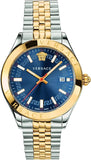 Versace VEVK00520 Hellenyium Quartz Men's Watch – Blue Dial & Two-Tone Steel Strap