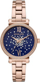 Michael Kors MK3971 Sofie Quartz Women's Watch – Blue Dial & Rose Gold Steel Bracelet
