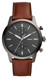 Fossil FS5522 Townsman Chronograph Men's Watch – Gray Dial & Brown Leather Strap