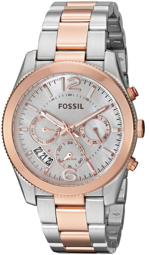 Fossil Perfect Boyfriend Mother of Pearl Dial Two Tone Steel Strap Watch for Women - ES4135