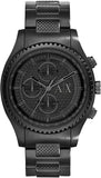 Armani Exchange AX1605 Men's Chronograph Watch – Black Dial with Black Stainless Steel Strap