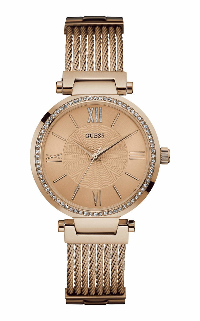 Guess Soho Rose Gold Dial Stainless Steel Watch For Women - W0638L4