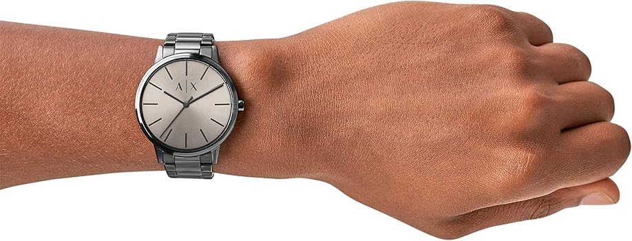 Armani Exchange Cayde AX2722 Men's Analog Watch – Grey Dial with Matching Grey Stainless Steel Strap