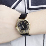Marc Jacobs Henry Skeleton Black Dial Black Leather Strap Watch for Women - MBM1340