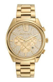 Michael Kors Janelle Chronograph Gold Dial Gold Steel Strap Watch For Men - MK8995