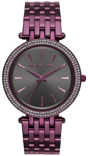 Michael Kors Darci Black Dial Purple Steel Strap Watch for Women - MK3554