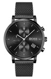 Hugo Boss Integrity Black Dial Black Mesh Bracelet Watch for Men - 1513813