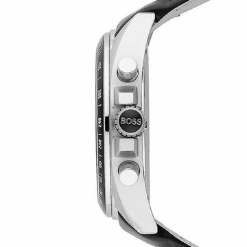 Hugo Boss Contemporary Sport Driver Black Dial Black Leather Strap Watch for Men - 1513085