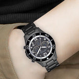 Marc Jacobs Rock Chronograph Limited Edition Gray Dial Gray Steel Strap Watch for Women - MBM5025