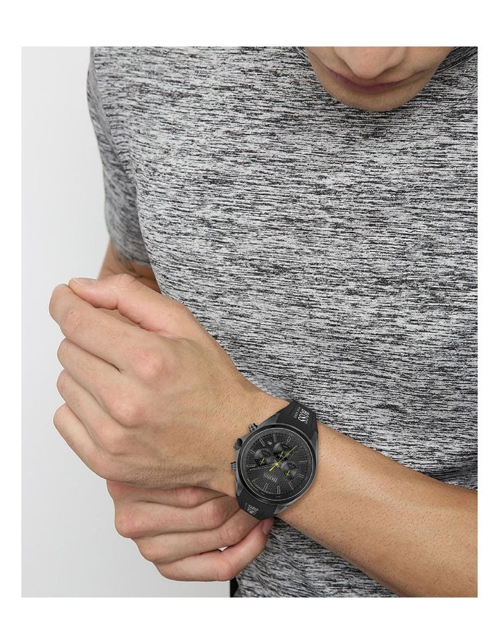 Hugo Boss Distinct Black Dial Black Silicone Strap Watch for Men - 1513859