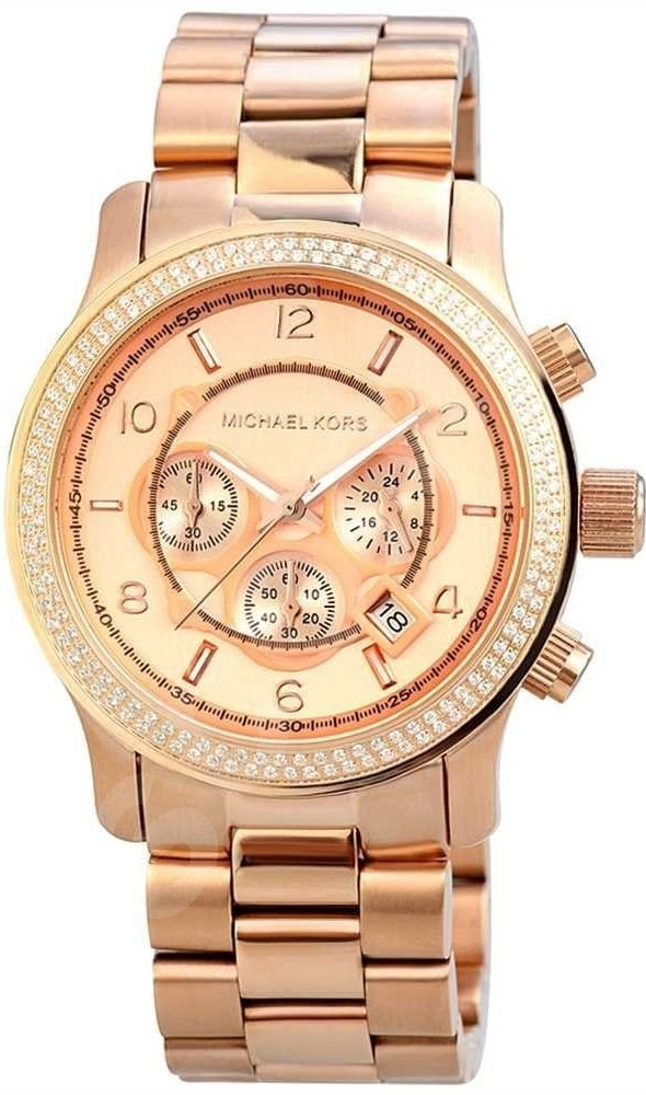 Michael Kors Dylan Rose Gold Dial Rose Gold Steel Strap Watch for Women - MK5576