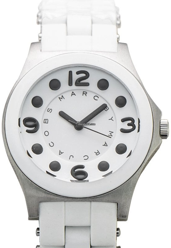 Marc Jacobs Rock White Dial White Silicone Strap Watch for Women - MBM2532