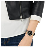 Swarovski Era Journey Chronograph Black Dial Black Leather Strap Watch for Women - 5295320