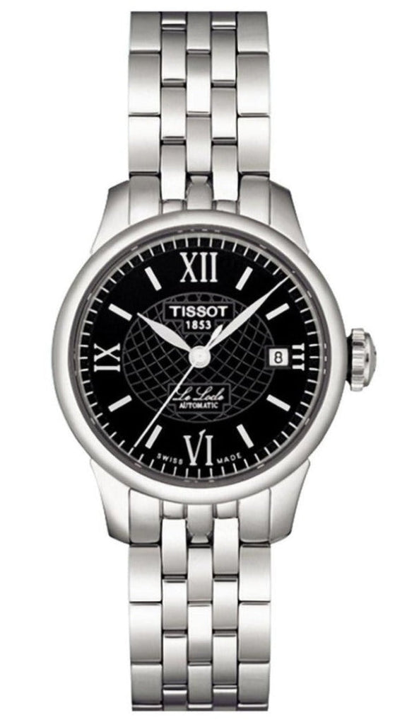 Tissot Le Locle Automatic Small Lady Black Dial Silver Steel Strap Watch For Women - T41.1.183.53