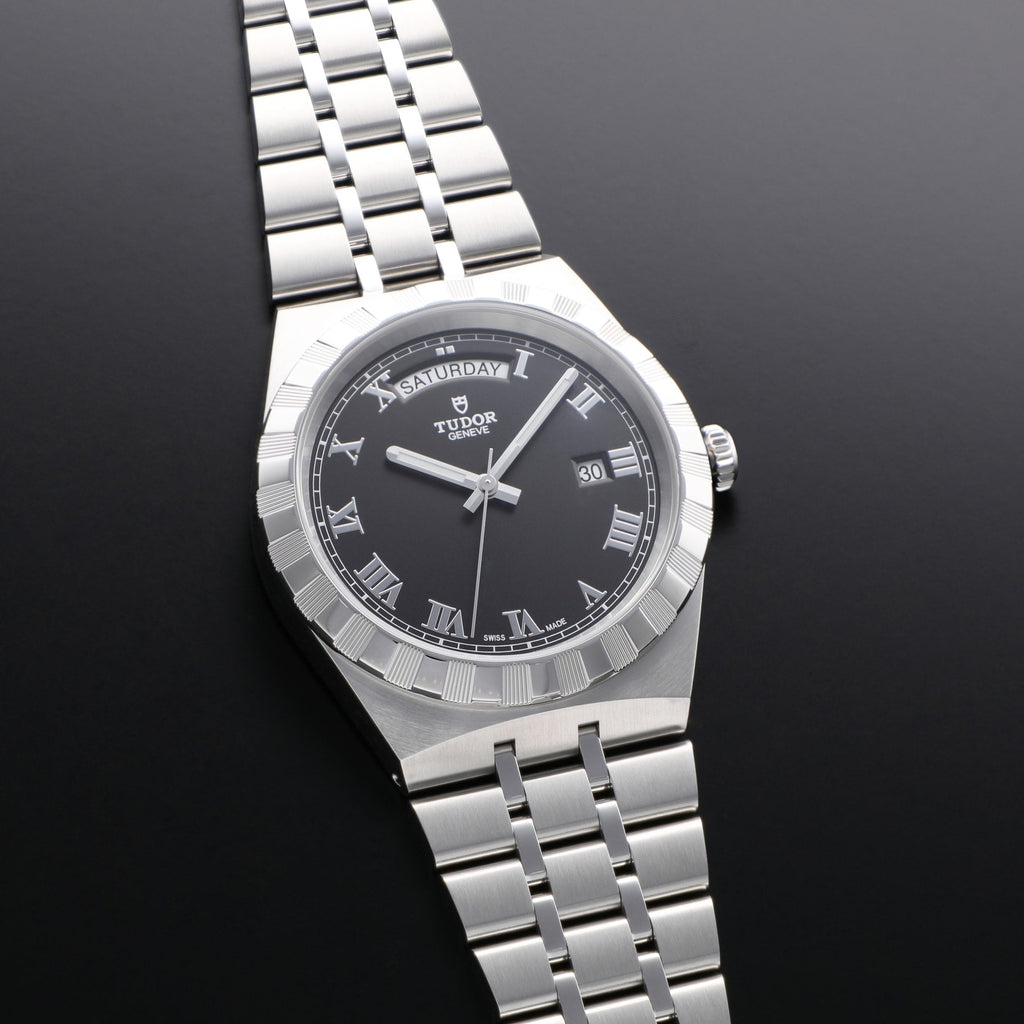 Tudor M28600-0003 Royal Automatic Men's Watch – Black Dial & Silver Steel Strap