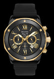 Bulova Marine Star Chronograph Black Dial Black Rubber Strap Watch for Men - 98B278