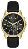 Armani Exchange Outerbanks AX7133 Men's Chronograph Watch – Black Dial with Black Leather Strap