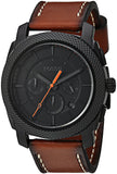 Fossil FS5234 Machine Chronograph Men's Watch – Black Dial & Brown Leather Strap