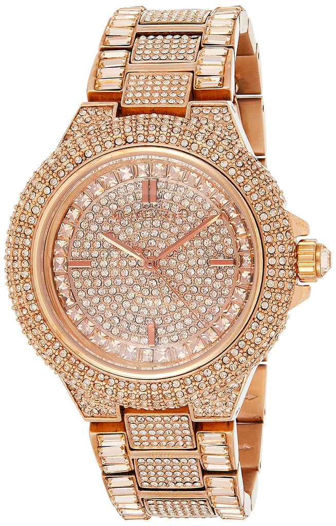 Michael Kors Camille Crystal Rose Gold Dial Rose Gold Steel Strap Watch for Women - MK5862