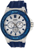 Guess Force White Dial Blue Rubber Strap Watch For Men - W0674G4