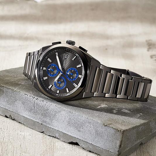 Fossil FS5830 Everett Men's Chronograph Watch – Grey Dial & Grey Steel Strap