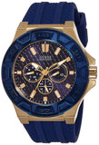 Guess W0674G2 Force Men's Watch – Blue & Rose Gold Dial & Blue Silicone Strap