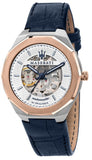 Maserati R8821142001 Stile Automatic Limited Edition Men's Watch – White Dial & Blue Leather Strap