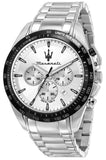 Maserati R8873612049 Traguardo Chronograph Men's Watch – Silver Dial & Silver Steel Strap