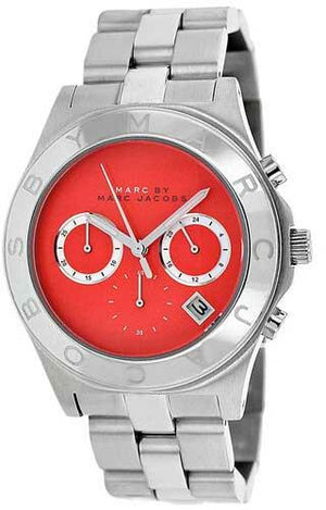 Marc Jacobs Blade Orange Dial Silver Steel Strap Watch for Women - MBM3306