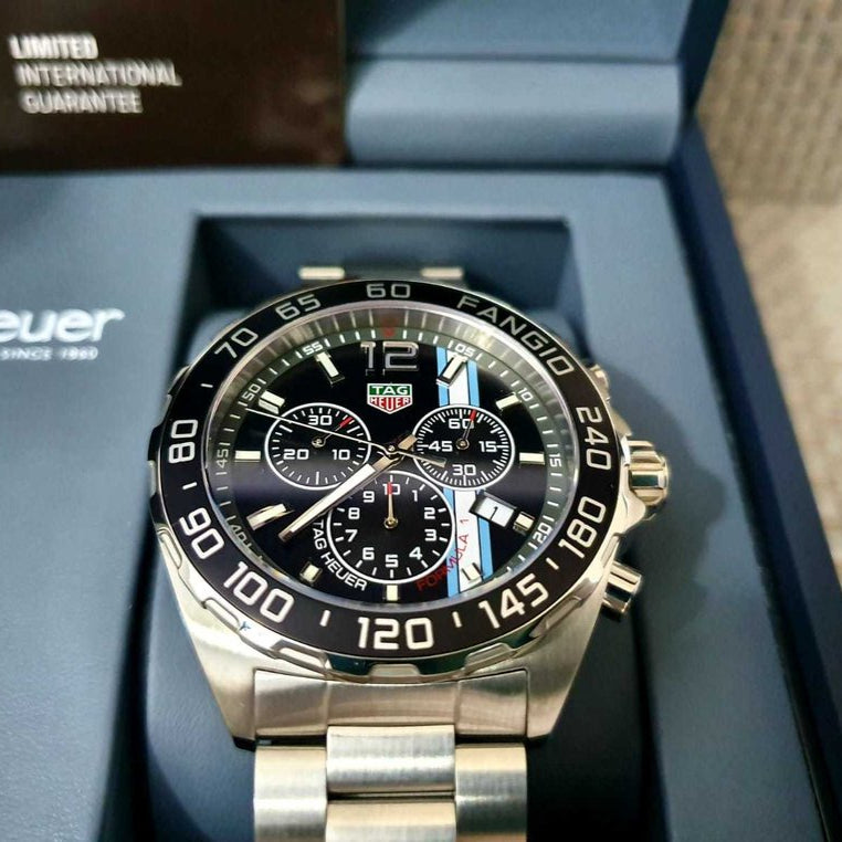 Tag Heuer Formula 1 Chronograph Black Dial Silver Steel Strap Watch for Men - CAZ101H.BA0842