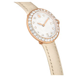 Swarovski Certa Crystals Silver Dial Beige Leather Strap Watch for Women - 5672968