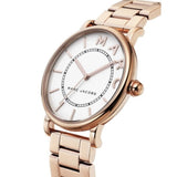 Marc Jacobs Roxy White Dial Rose Gold Steel Strap Watch for Women - MJ3523