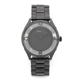 Marc Jacobs Tether Transparent Black Dial Black Steel Strap Watch for Women - MBM3419
