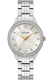 Bulova 96L263 Crystal Collection Women's Watch – Mother of Pearl Dial & Silver Steel Bracelet
