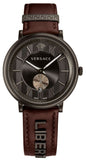 Versace VBQ040017 V-Circle Manifesto Quartz Men's Watch – Black Dial & Maroon Leather Strap