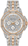 Bulova 98C133 Octova Crystal Men's Watch – Silver Dial & Two-Tone Steel Bracelet