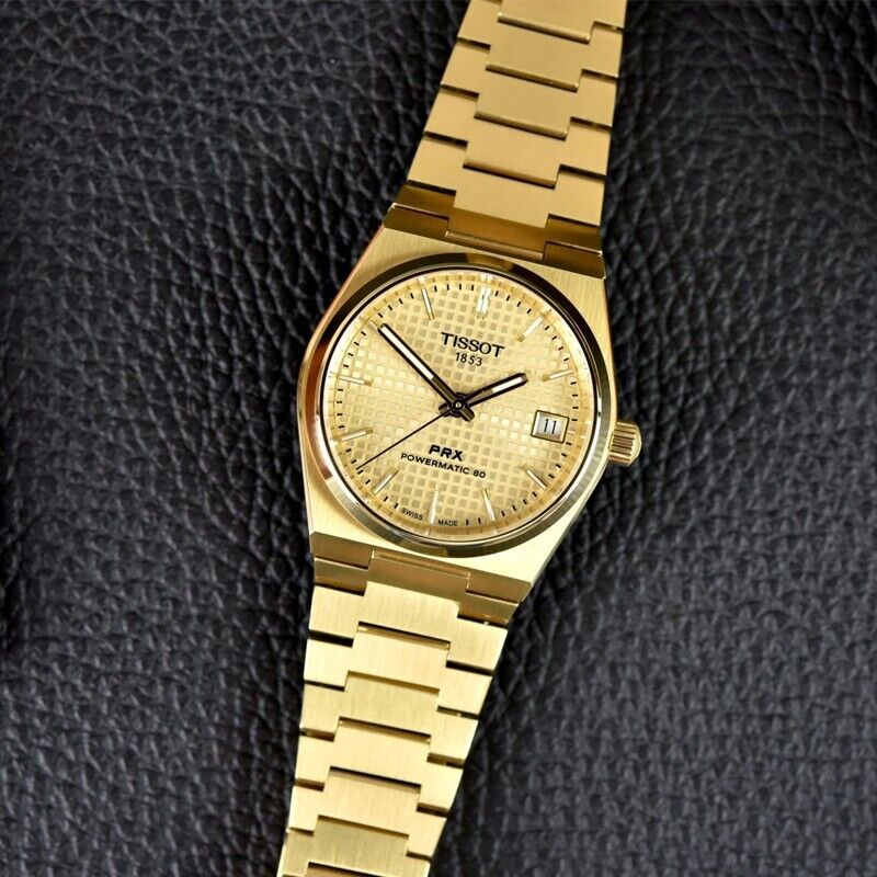 Tissot T137.207.33.021.00 PRX Powermatic 80 Men's Watch – Gold Dial & Gold Steel Strap
