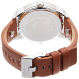 Diesel Mini Daddy Silver Dial Brown Leather Strap Watch For Men - DZ7309