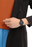 Fossil Carlie Black Dial Black Steel Strap Watch for Women - ES4488