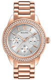 Bulova 97N101 Crystal Women's Watch – Silver Dial & Rose Gold Steel Bracelet