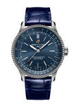 Breitling Navitimer Automatic 35 Blue Dial Blue Leather Strap Watch for Men - A17395161C1P1