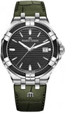 Maurice Lacroix AI1008-PVB21-330-1 Aikon Quartz Men's Watch – Black Dial & Green Crocodile Leather Strap