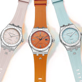 Maurice Lacroix AI6008 Aikon Limited Edition Automatic Date Men’s Watch – Orange Dial & Silver Steel Strap